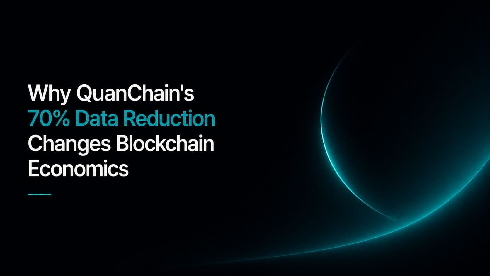 Bar chart comparing blockchain on-chain data footprint before and after TADEQS compression showing 70% reduction