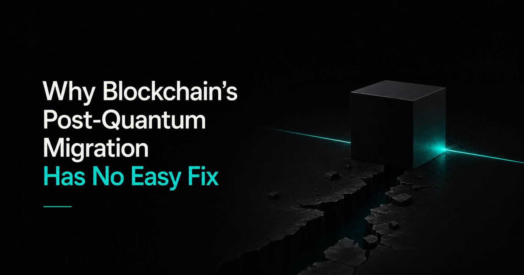 Flowchart illustrating the migration challenge for existing blockchains attempting to transition to post-quantum security