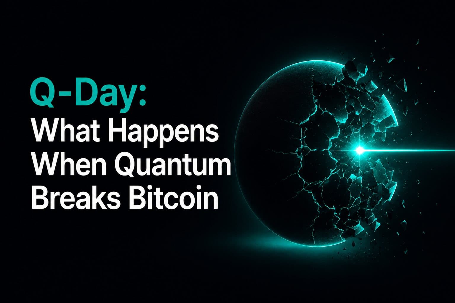 Visual depicting Q-Day scenario: a quantum computer successfully deriving private keys from exposed Bitcoin public keys