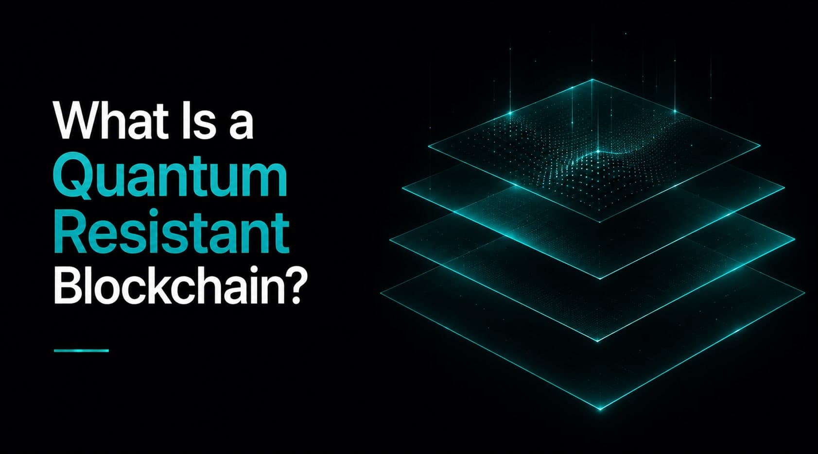 Diagram contrasting a classical blockchain with vulnerability markers against a quantum-resistant blockchain with post-quantum security shields